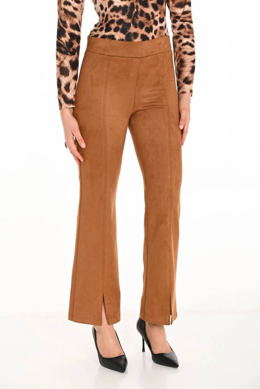 NEW FRANK LYMAN flared long pants in cognac